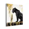 Panter - Zwart - Abstract - Goud aluminium wit klein -3d