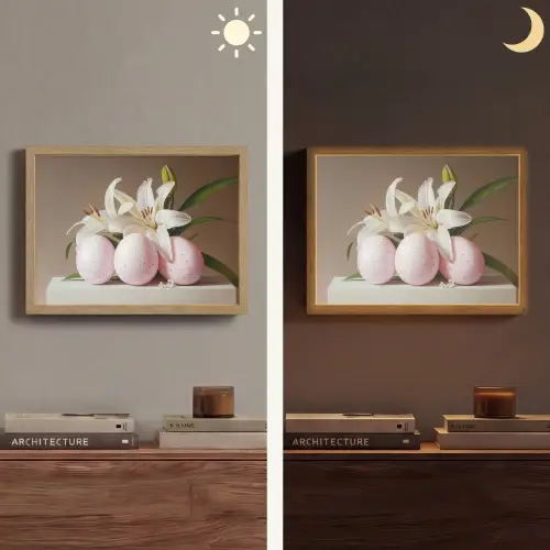 Lelies - Eieren - Pasen Light Box met batterij (Wandlamp) middel -sfeer3
