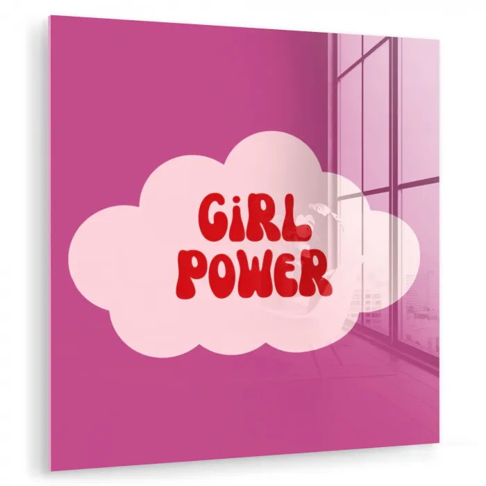 Girl power - Wolk - Roze plexiglas 5mm klein -zzzproduct_nieuw