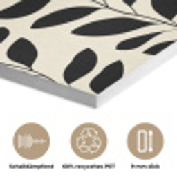 Botanisch - Dessin - Zwart - Beige PET vilt klein 837 -closeup_DE