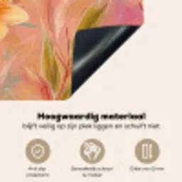 Botanisch - Bloemen - Kleurrijk Inductie beschemer met haakjes klein 777 -ky-onderkant-nl