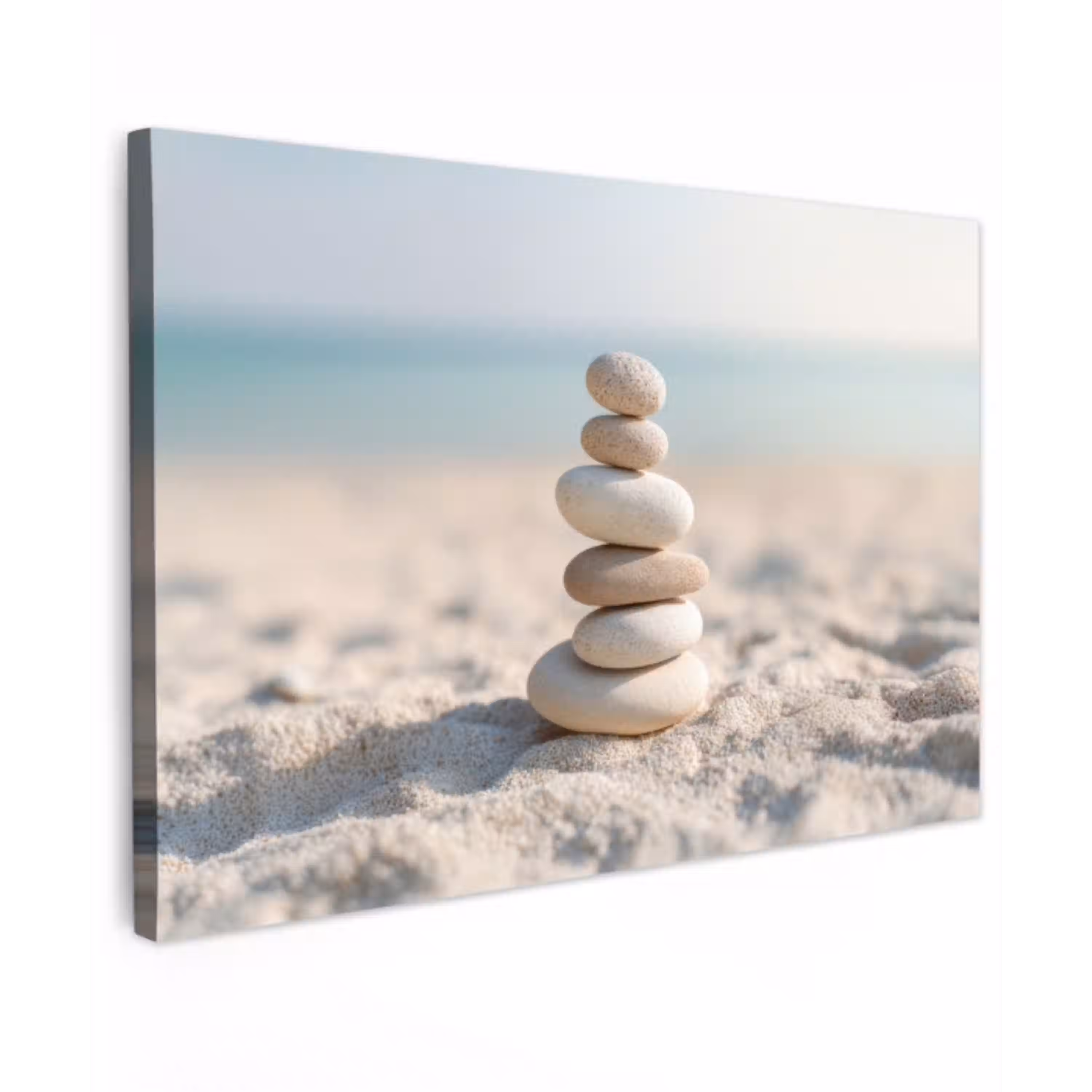 Stenen - Stapel - Zand - Zee canvas 2cm klein -z3d