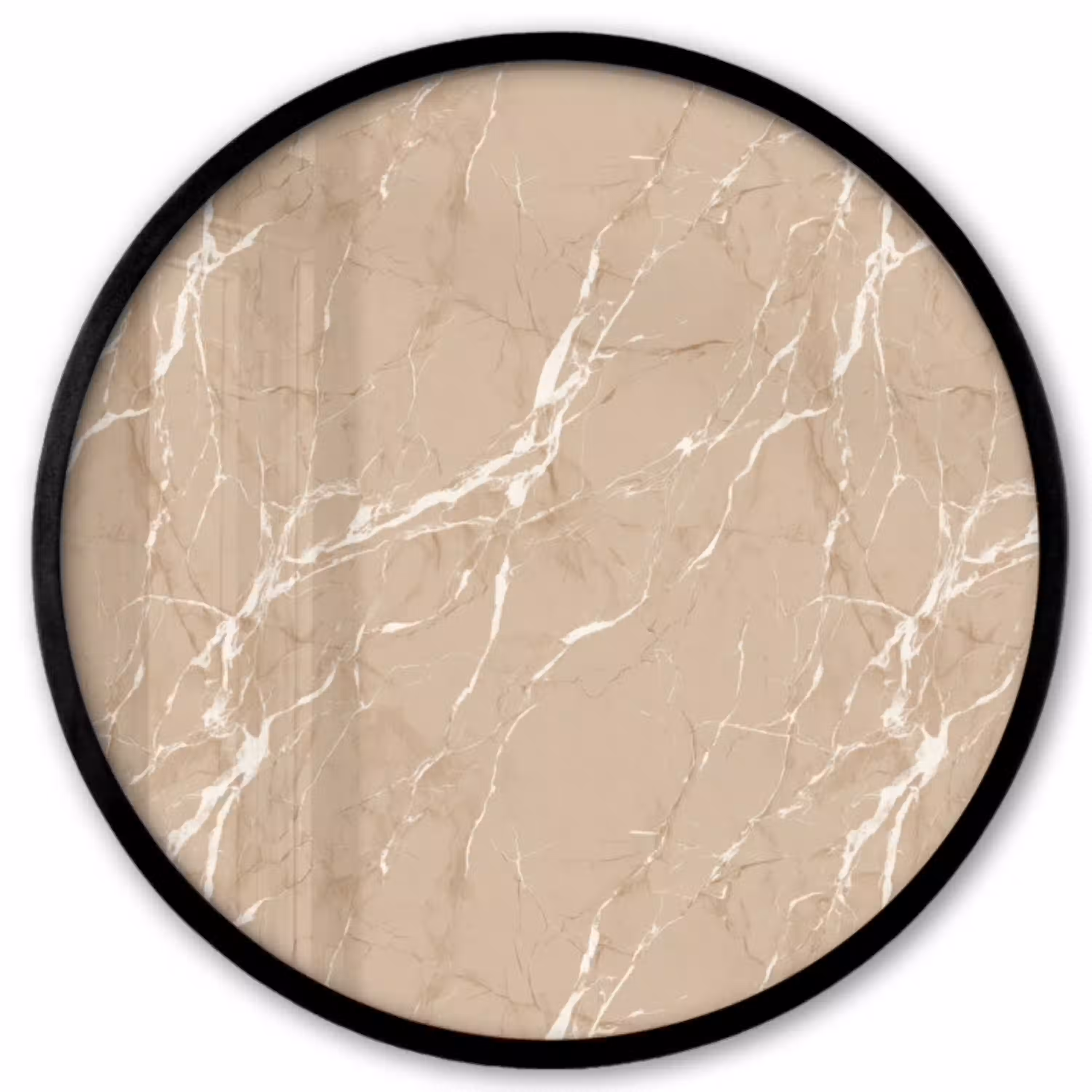 Beige - Marmer - Organisch - Wit Fotolijst rond zonder passe partout klein 856 -3d