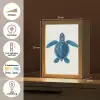 Schildpad - Blauw - Schild Light Box met kabel (Tafellamp) klein -USP_NL