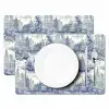 Huizen - Bomen - Water - Vogels - Blauw Placemat vinyl groot 368 -zzsfeer2_Kitchenyeah-website
