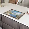 Doorkijk - Strand - Raam - Duinen - Zee Inductie beschermer vinyl 3mm klein -sfeer8