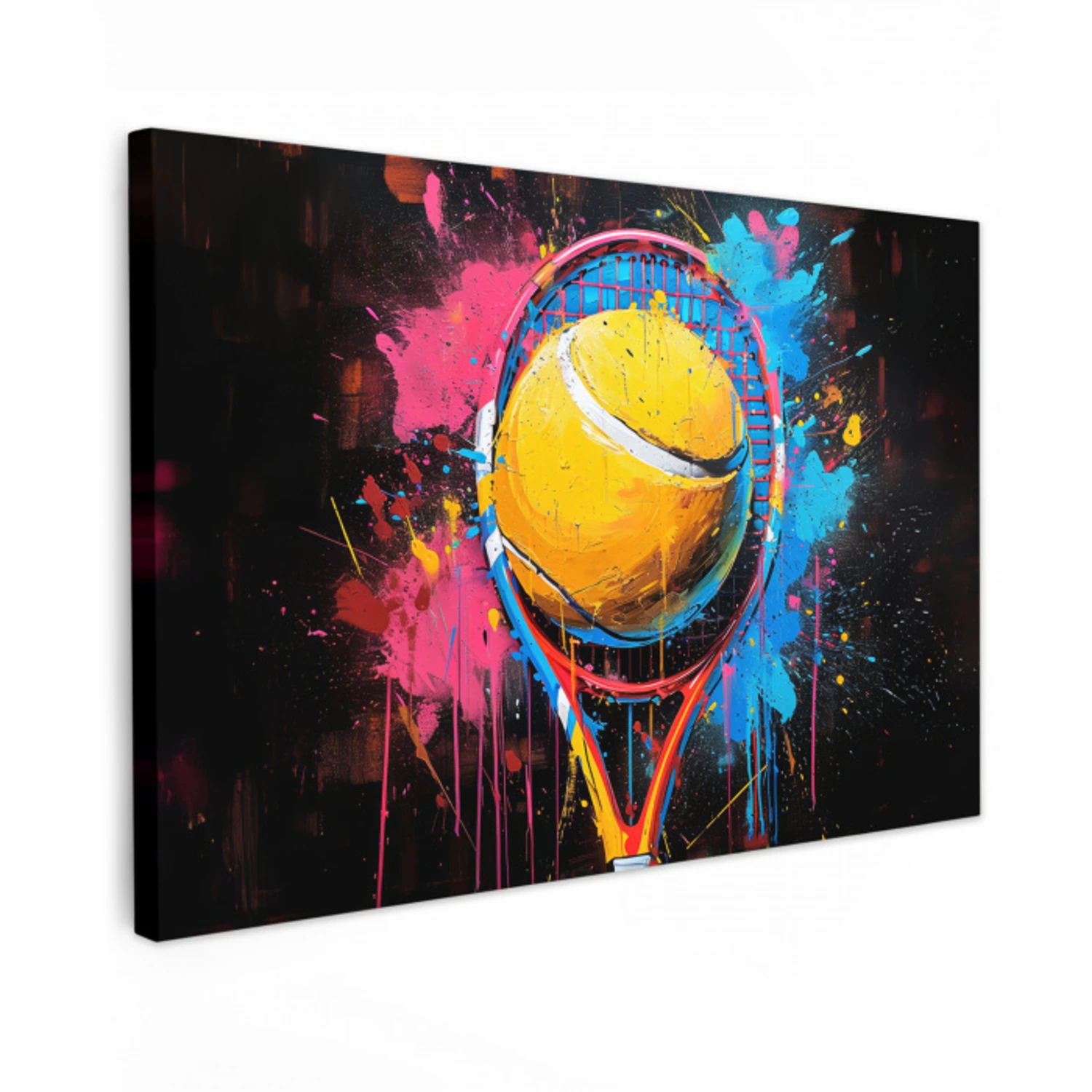 Graffiti - Tennis - Sport - Racket canvas 2cm klein -z3d