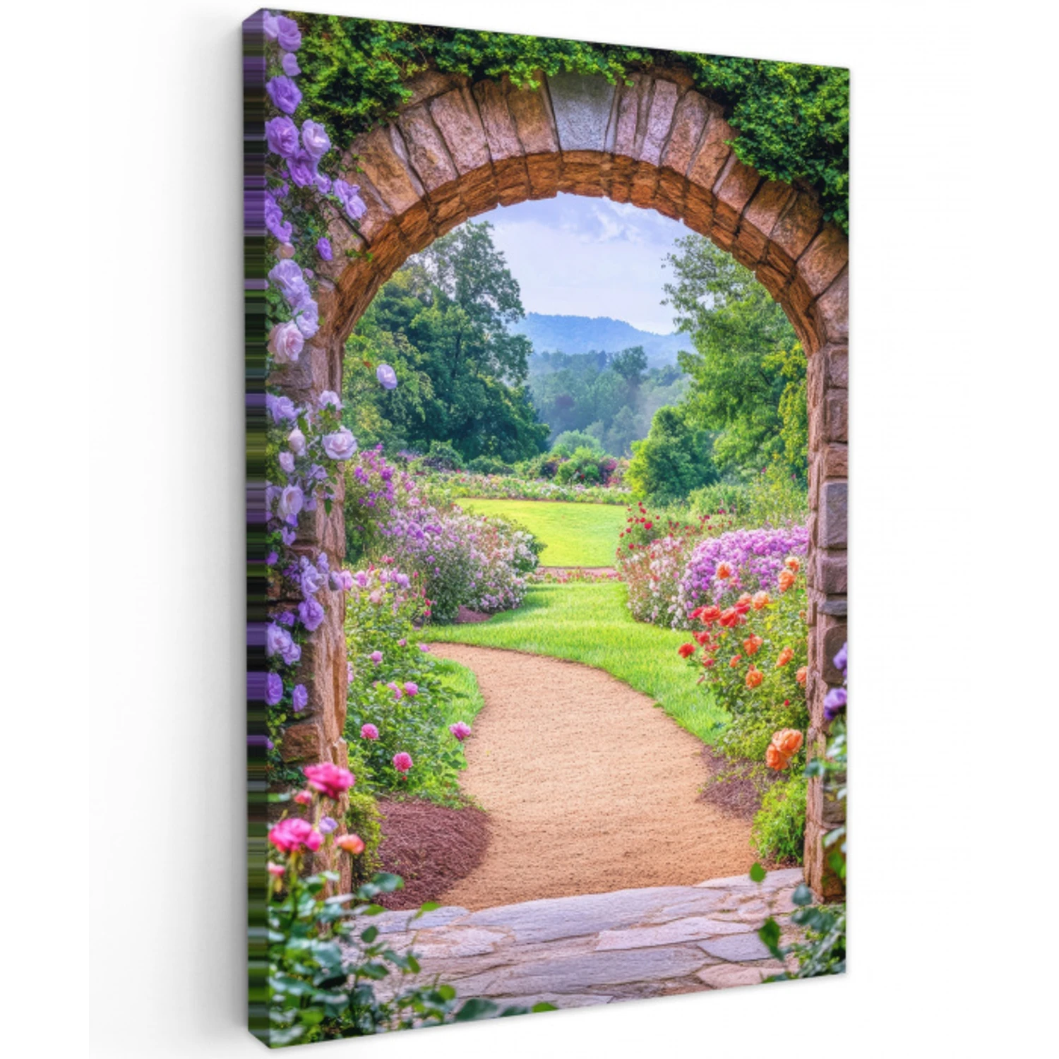 Doorkijk - Poort - Bloemen - Tuin canvas 2cm klein -z3d