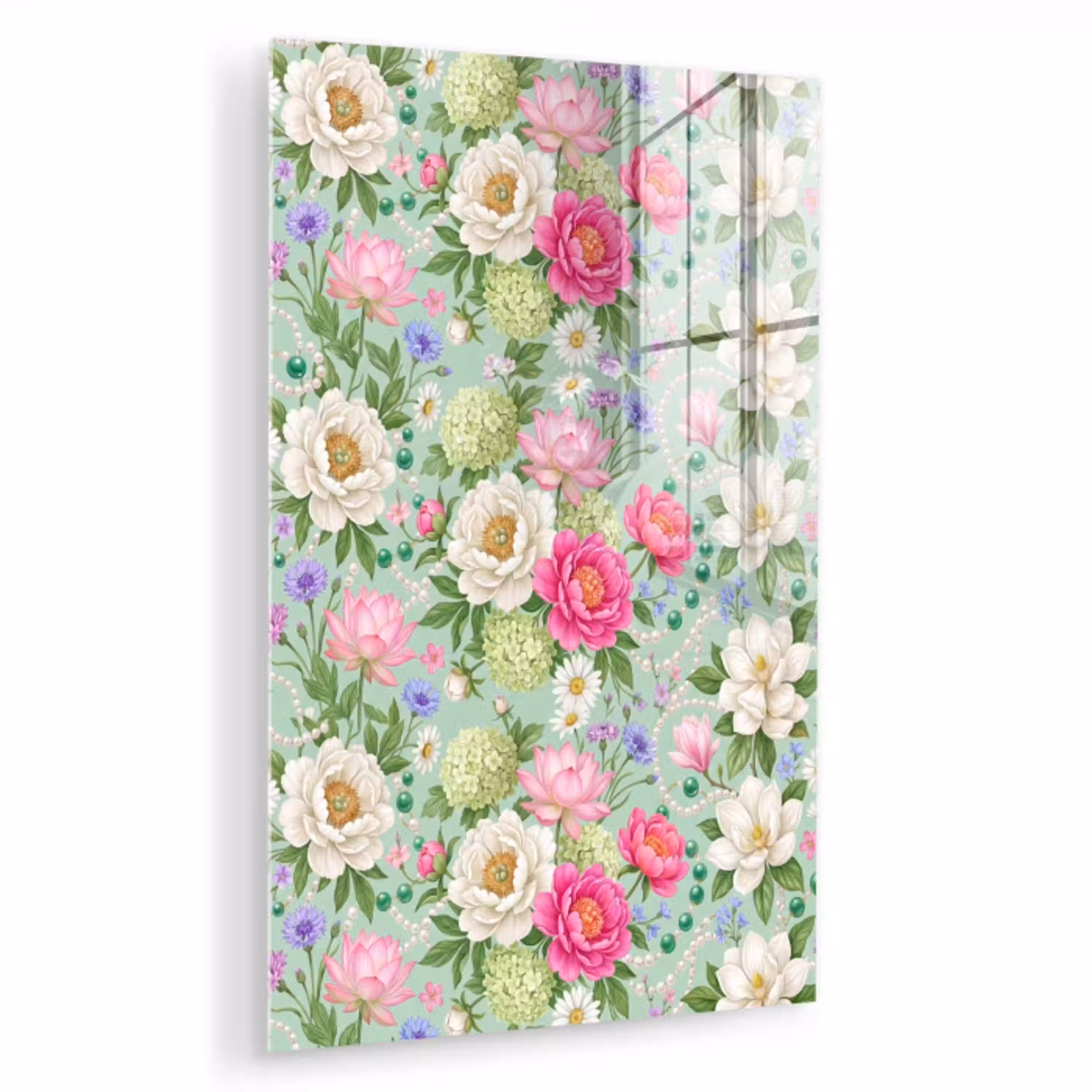 Bloemen - Patroon - Botanisch - Groen plexiglas 5mm klein -zzzproduct_nieuw
