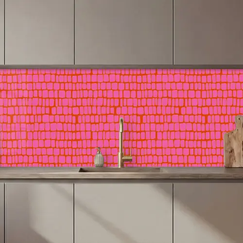 Organisch - Raster - Roze keuken achterwand 2 middel 871 zz_3dshopping