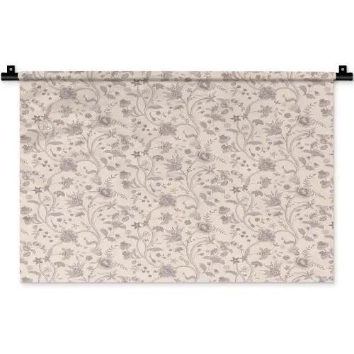 Patroon - Bloemen - Paars Wandkleed katoen klein 269 -zz3d