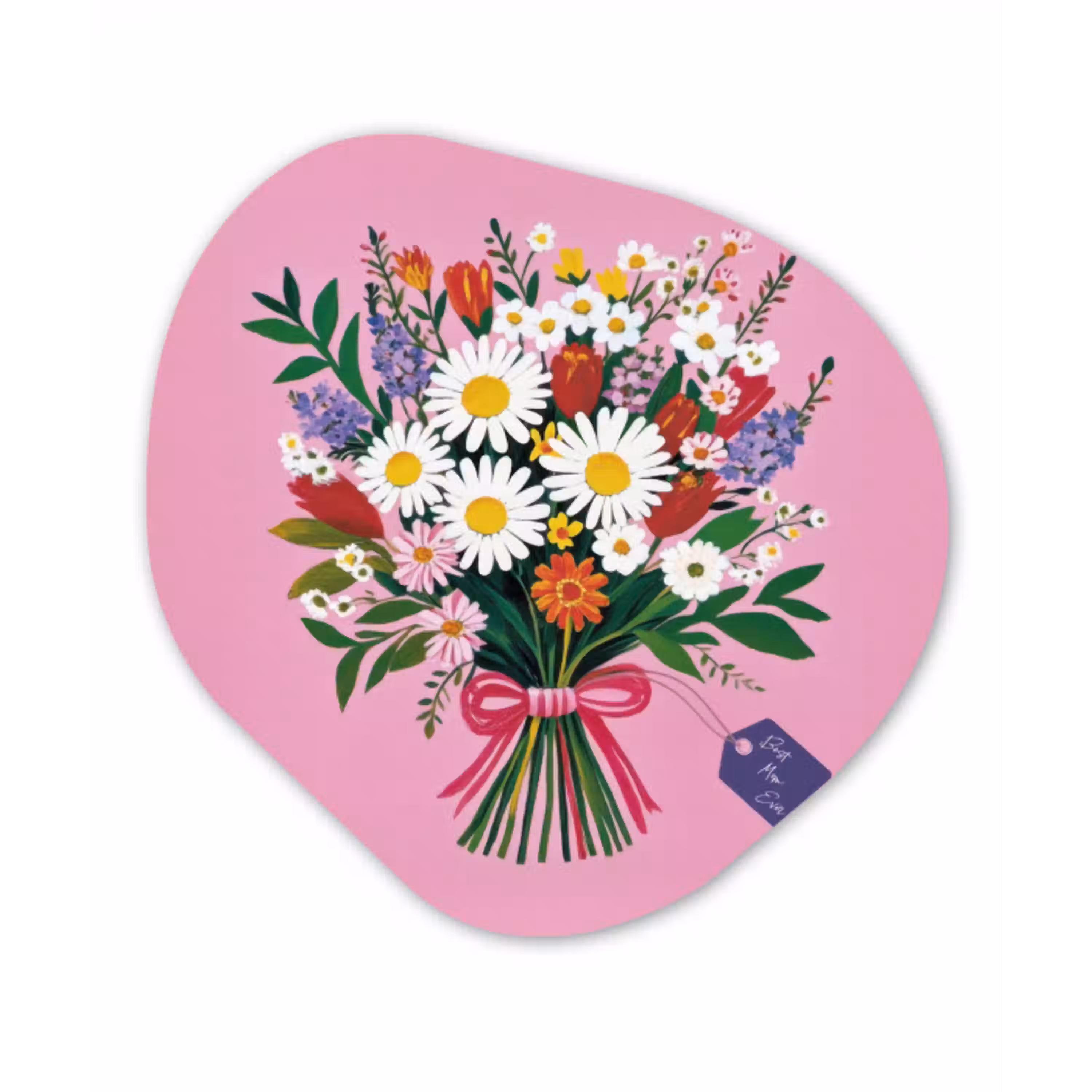 Bloemen - Quote - Kaartje - Kleurrijk Wandcirkel Organisch Forex 3mm klein -3d