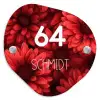 Rode bloemen - Modern Naambord Organisch middel -3d