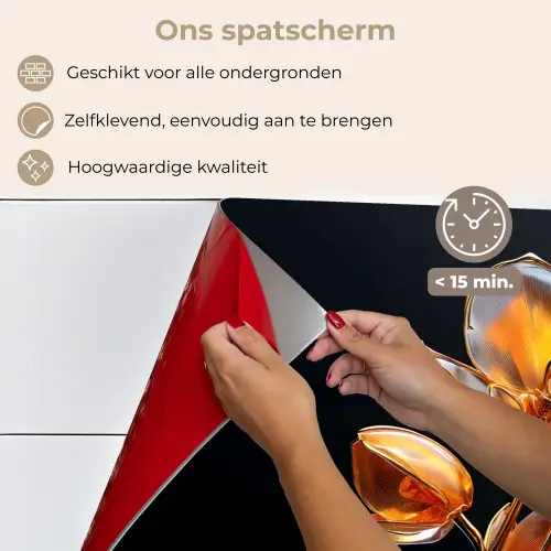 Bloem - Orchidee - Oranje keuken achterwand spatscherm klein -spatscherm_NL