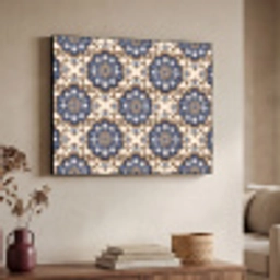 Floraal - Ornament - Blauw Textielframe zwart klein 947 -sfeer3