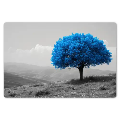 Boom - Natuur - Blauw - Zwart wit Placemat vinyl groot -zzsfeer1_Kitchenyeah-website
