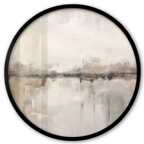 Moderne kunst - Abstract - Beige Fotolijst rond zonder passe partout klein -3d