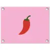 Peper - Rood - Illustratie tuinposter los doek klein -3d