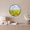 Zonnebloemen - Bloemen - Wolken - Natuur - Geel - Landschap Fotolijst rond zonder passe partout klein -sfeer3