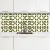 Botanisch - Retro - Groen keuken achterwand 2 middel 871 -3d