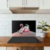 Astronaut - Flamingo - Zwemband - Roze keuken achterwand spatscherm klein -sfeer2