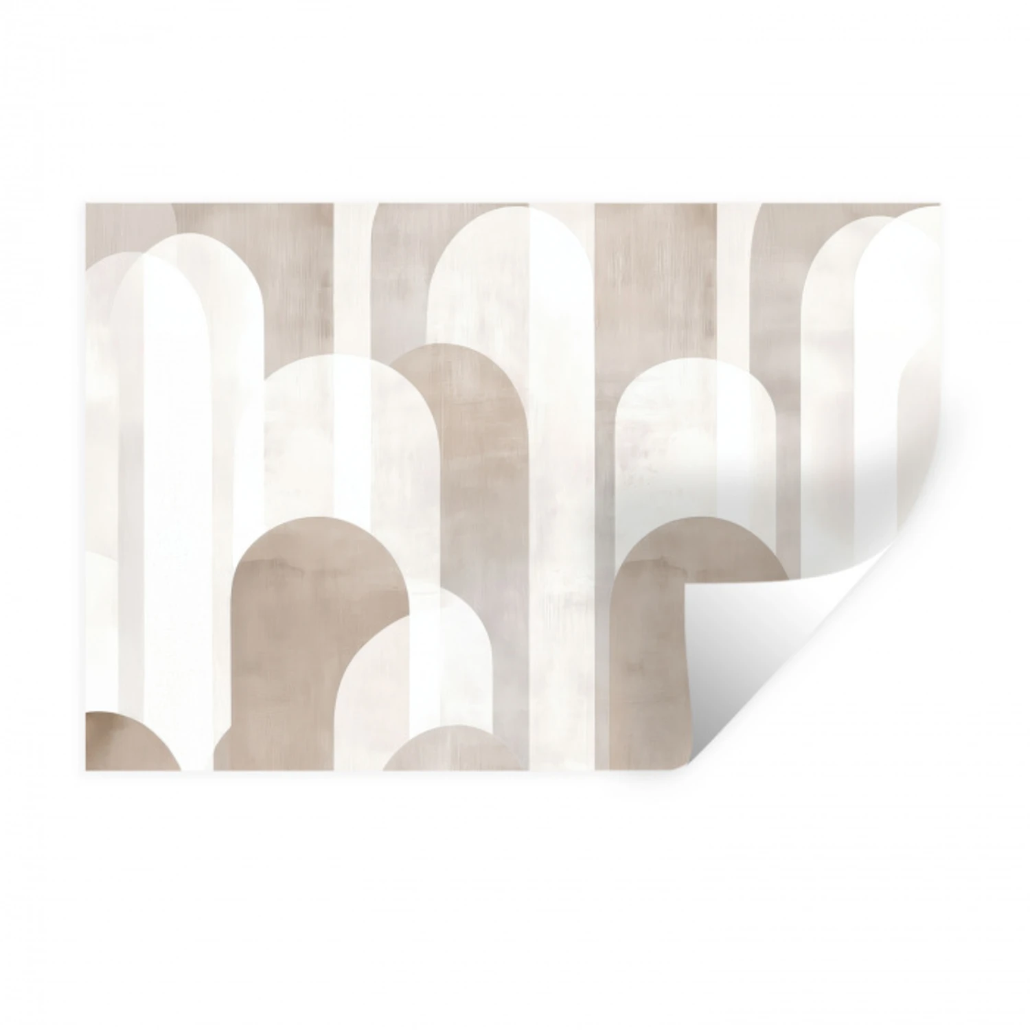 Abstracte bogen - Modern - Beige Muursticker klein -3d