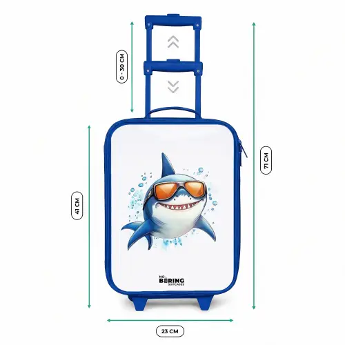 Coole haai met zonnebril in het water Kinderkoffer - Blauw klein -productfoto_formaten