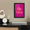 Oh la la - Luipaardprint - Roze fotolijst zwart zonder passe partout klein -sfeer1