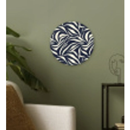 Bladvormen - Blauw - Patroon - Wit Wandcirkel kunststof plaat 5mm dik klein 188 -sfeer3
