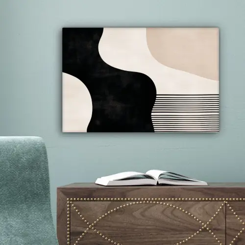 Abstract - Japandi - Beige - Modern canvas 2cm klein -sfeer4