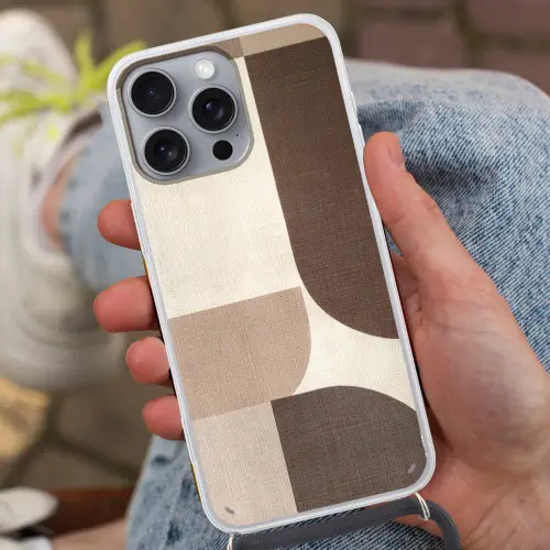 Geometrisch - Geweven structuur - Modern Hoesje iPhone 16 Pro Max met koord klein -sfeer3