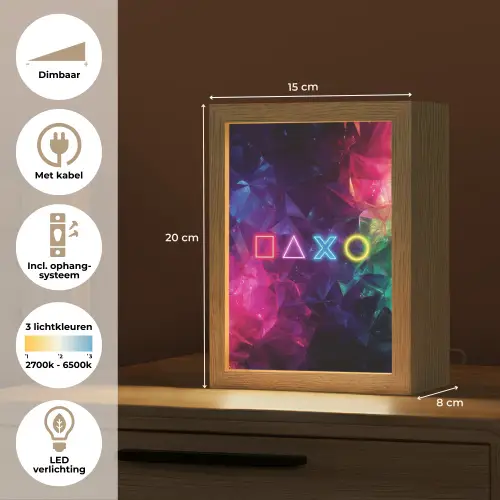 Playstation - Kleurrijk - Abstract - Neon Light Box met kabel klein -USP_NL