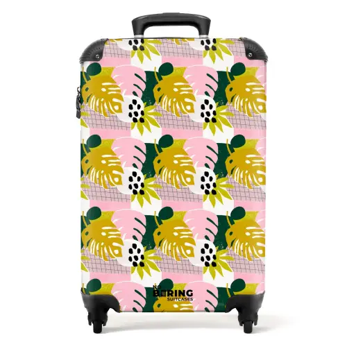 Tropische bladerpatroon NBS - Handbagage koffer - Volwassenen Unisex middel -productfoto_recht