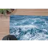 Golven - Oceaan - Blauw muismat rubber klein -closeup