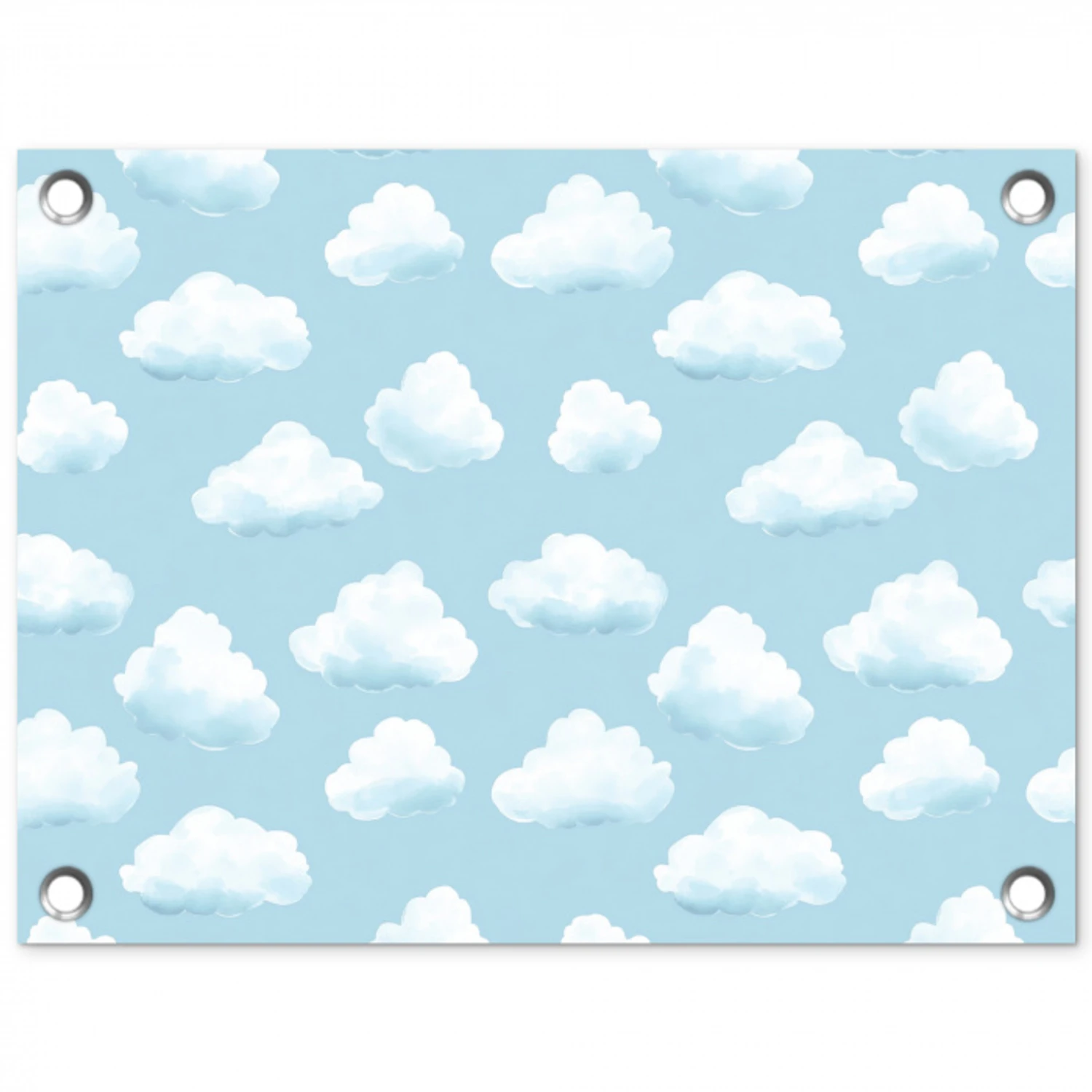 Wolken - Illustratie - Blauw tuinposter los doek klein 239 -3d