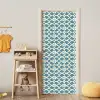 Patroon - Symmetrisch - Blauw deurposter klein 289 -sfeer4