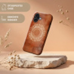 Abstract - Lijnen - Zonnestralen - Roodbruin Toughcase MagSafe Apple iPhone 17 klein -USP_RandenV_DE