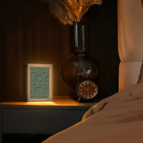 Bladeren - Organisch - Groen Light Box met kabel (Tafellamp) klein 925 -sfeer1