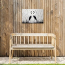 Kraanvogels - Gras - Hartvorm - Zwart Tuinposter op houten frame 2 cm dik klein -sfeer4