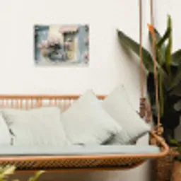 Fiets - Pastelkleuren - Bloemen tuinposter los doek klein -sfeer7