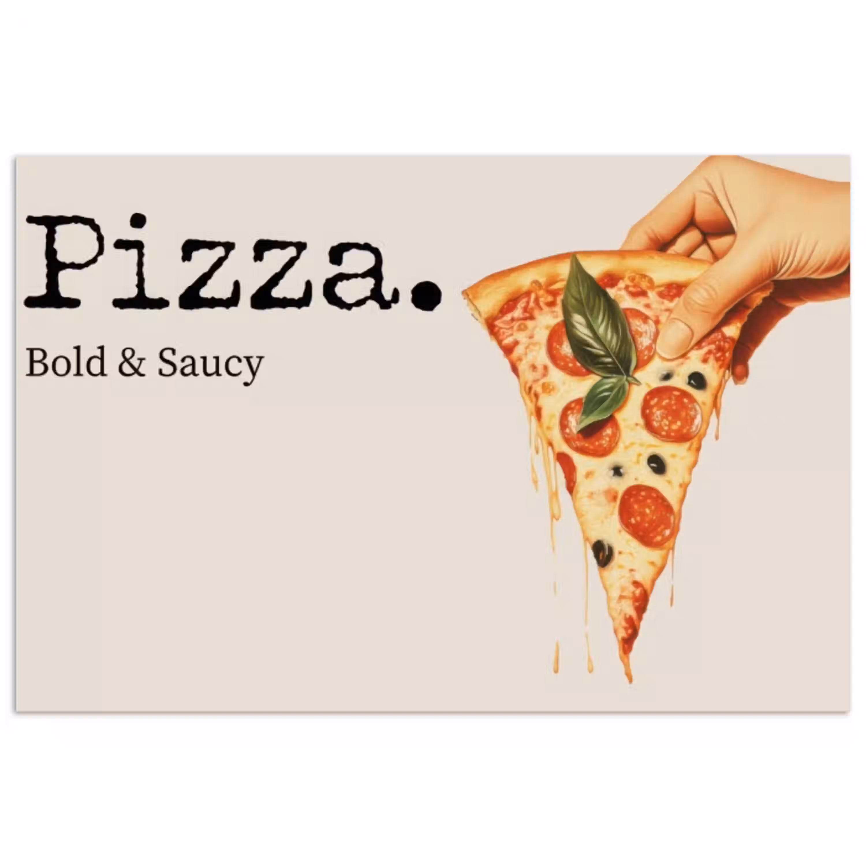 Pizza - Kaas - Pepperoni poster papier klein -3d