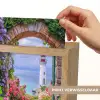 Doorkijk - Vuurtoren - Bloemen - Uitzicht Light Box met kabel (Wandlamp) klein -USP_websiteprintNL