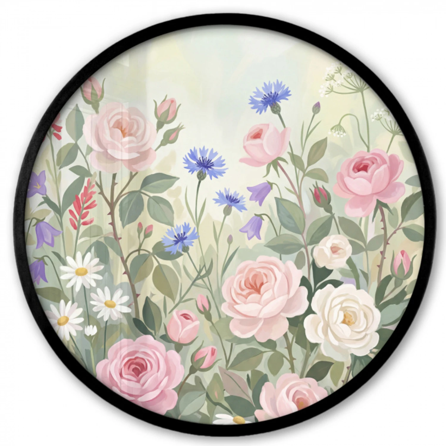 Bloemen - Tuin - Natuur - Kleurrijk Fotolijst rond zonder passe partout klein -3d