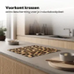 Luipaard - Vacht - Klassiek - Bruin Inductie beschermer vinyl 3mm middel -sfeer1