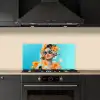 Bloemen - Vrouw - Zonnebril - Blauw keuken achterwand spatscherm klein -sfeer1