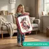 Wit paardenhoofd omringd door bloemen en vlinders Kinderkoffer - Roze klein -sfeer2_NL