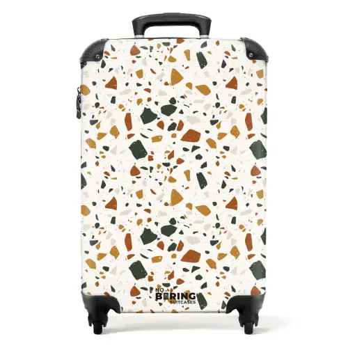 Terrazzo patroon roest oker NBS - Handbagage koffer - Volwassenen Unisex middel -productfoto_recht
