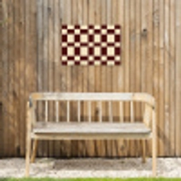 Retro - Patroon - Bruin Tuinposter op houten frame 2 cm dik klein 845 -sfeer4