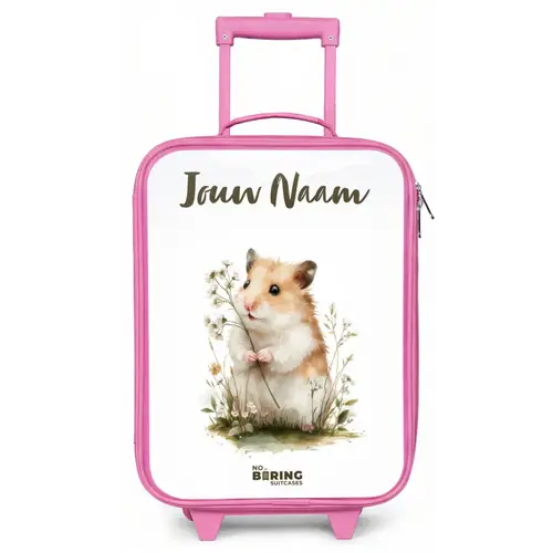 Dier - Natuur - Hamster Kinderkoffer - Roze klein -zz3dotto