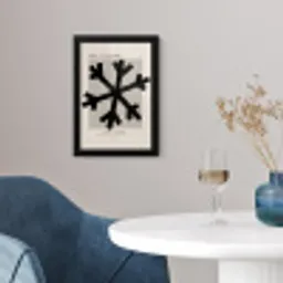 Sneeuwvlok - Kerstmis - Zwart - Feestdagen fotolijst zwart zonder passe partout klein -sfeer4